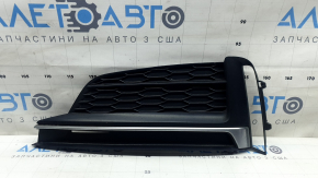 Front bumper grille left Audi A5 F5 18-19 without radar, black with chrome molding, S-Line, sand