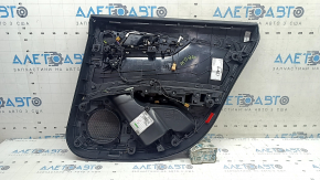 Door trim panel rear left Audi A5 F5 18-19 5D black, insert black leather, armrest leather brown, molding aluminum trimaran, with handle, needs cleaning, scratches