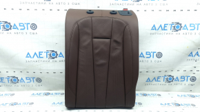Rear seat back, 2nd row, left, Audi A5 F5 20-25, 5D, black leather with gray stitching, dented
