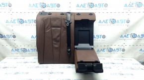 Rear seat backrest, 2nd row, right, Audi A5 F5 18-19, 5D leather, brown with brown stitching, with belt and armrest