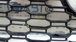Radiator grille assembly for Audi A5 F5 18-19, gloss black + gloss black molding, cracks
