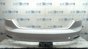 Bare rear bumper for an Audi A5 F5 20-25 S-Line without parking sensors, white, without a plug, scratches, worn, broken mount