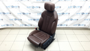 Driver's seat for Audi A5 F5 18-19 with airbag, electric, heated, brown leather with brown stitching, with knee support, Sport