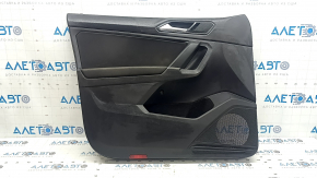 Black front left door panel for a VW Tiguan 18-20, with a buzzer, black leather armrest, leather insert, broken fastener, peeling handle cover