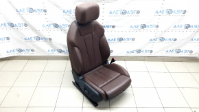 Audi A5 F5 18-19 passenger seat without airbag, electric, heated, gray leather, no controls, leather defect, needs cleaning