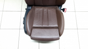 Audi A5 F5 18-19 passenger seat without airbag, electric, heated, gray leather, no controls, leather defect, needs cleaning