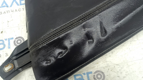 Left rear seat cushion for a 13-14 Cadillac ATS, black leather, wrinkled