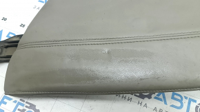 Left rear seat side panel for a Cadillac ATS 13-14, gray leather, wrinkled, broken fastening, needs cleaning