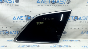 Audi Q7 16-26mm rear right window, tinted, with chrome molding, broken wire, torn seal, scratches on chrome