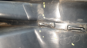 Left front bumper grille for Audi Q7 16-19, chrome, with parking sensors, no radar, no cover, cracked, broken fasteners