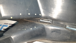 Left front bumper grille for Audi Q7 16-19, chrome, with parking sensors, no radar, no cover, cracked, broken fasteners