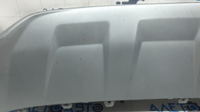 Audi Q7 16-19 front bumper lip, silver, scratches, chips, crack in mount