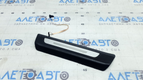 Rear left outer door sill trim for Audi Q7 16-26, black with chrome, backlit, bumper