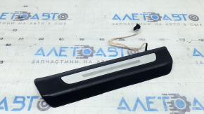 Rear right outer door sill trim for Audi Q7 16-26, black with chrome, backlit, scratches
