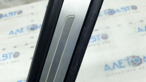 Rear right outer door sill trim for Audi Q7 16-26, black with chrome, backlit, scratches