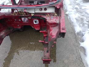 Front left quarter panel of a VW Tiguan 18-24 on the body, red, bumps on the threshold
