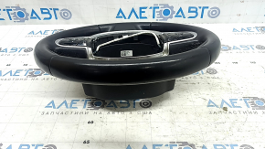 The steering wheel is bare, Volvo XC90 16-26, black leather, without heating and paddle shifters, with buttons.