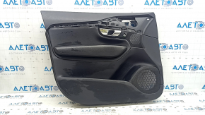 Black front left door panel for Volvo XC90 16-22, black leather insert, black leather armrest, illuminated, with handle