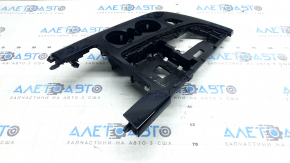 Audi Q7 16-19 center console trim, gloss black, with cup holders, polishable, cracked cup holders, bumps