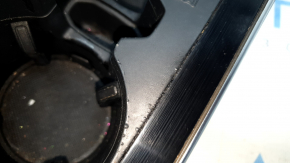 Audi Q7 16-19 center console trim, gloss black, with cup holders, polishable, cracked cup holders, bumps