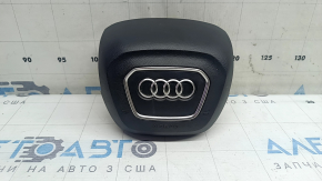 Airbag in the steering wheel, driver's side, Audi Q7 16-20, black, worn chrome