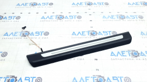 Front right outer door sill trim for Audi Q7 16-26, black with chrome, backlit, scratches