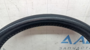 Audi Q7 16-19 black leather steering wheel, heated, no buttons or paddles, scratches, worn, dry-cleanable