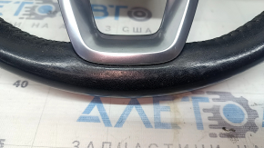 Audi Q7 16-19 black leather steering wheel, heated, no buttons or paddles, scratches, worn, dry-cleanable