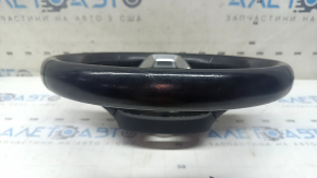 Audi Q7 16-19 black leather steering wheel, heated, no buttons or paddles, scratches, worn, dry-cleanable