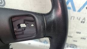 Audi Q7 16-19 black leather steering wheel, heated, no buttons or paddles, scratches, worn, dry-cleanable