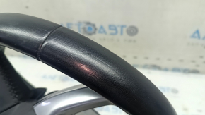 Audi Q7 16-19 black leather steering wheel, heated, no buttons or paddles, scratches, worn, dry-cleanable