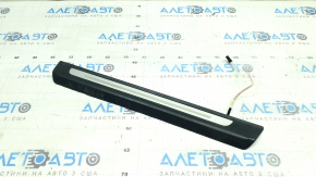 Front left outer door sill trim for Audi Q7 16-26, black with chrome, backlit, scratches