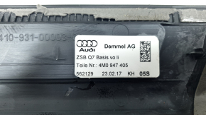 Front left outer door sill trim for Audi Q7 16-26, black with chrome, backlit, scratches
