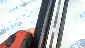 Front left outer door sill trim for Audi Q7 16-26, black with chrome, backlit, scratches