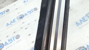 Front left outer door sill trim for Audi Q7 16-26, black with chrome, backlit, scratches