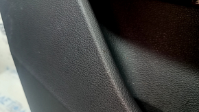 Black door panel, rear left, Audi Q7 16-19, brown leather insert, glossy black and dark wood trim, BOSE, under the curtain, brown leather armrest, with handle, scratches, dent