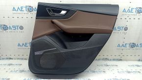 Black rear right door panel for an Audi Q7 16-19, brown leather insert, glossy black and dark wood trim, BOSE, under the curtain, brown leather armrest with a handle, scratches, dent