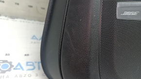 Black rear right door panel for an Audi Q7 16-19, brown leather insert, glossy black and dark wood trim, BOSE, under the curtain, brown leather armrest with a handle, scratches, dent
