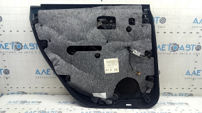 Black rear right door panel for an Audi Q7 16-19, brown leather insert, glossy black and dark wood trim, BOSE, under the curtain, brown leather armrest with a handle, scratches, dent