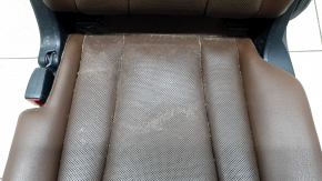 Rear seats, 2nd row, left, Audi Q7 16-19, brown leather with perforation, heated, dry-cleanable, dents on the leather