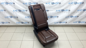 Rear seat row 2 center Audi Q7 16-19 brown leather, dry clean, tear, wrinkled leather