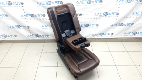 Rear seat row 2 center Audi Q7 16-19 brown leather, dry clean, tear, wrinkled leather