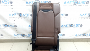 Rear seat row 2 center Audi Q7 16-19 brown leather, dry clean, tear, wrinkled leather