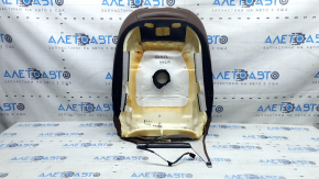 Audi Q7 16-19 passenger seat back upholstery, brown leather with perforation, heated, ventilated, worn