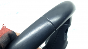 The steering wheel is bare, Audi A5 F5 18-25, black leather, without heating, without buttons and paddles, scratches, bumps