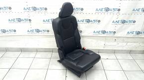 Right rear seat Volvo XC90 16-23 black leather for 3 rows, wrinkled