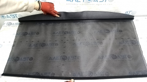 Black sunshade for the Audi Q7 16-26 trunk, with trim, bumps on the trim, mesh tear