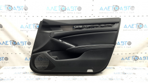 Front right door panel for Honda Accord 2018-2018, black, with black leather insert, black leather armrest, worn