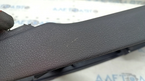 Upper center console trim for Audi Q7 16-19, black leather, with backlight, dents, scratches, dry-cleanable