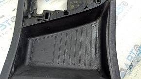 Upper center console trim for Audi Q7 16-19, black leather, with backlight, dents, scratches, dry-cleanable